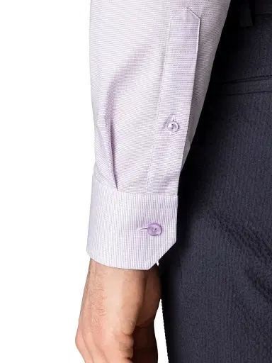 Eton Men's Contemporary-Fit Textured Solid Shirt - Purple - Size 18.5 | Thumbnail 6 Eton Men's Contemporary-Fit Textured Solid Shirt - Purple - Size 18.5 | Thumbnail 6