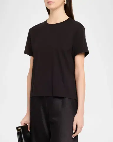 Vince Short-Sleeve Pima Cotton Crewneck T-Shirt | Thumbnail 4 Vince Short-Sleeve Pima Cotton Crewneck T-Shirt | Thumbnail 4