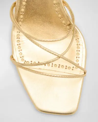 Manolo Blahnik Strappy Metallic Leather Slide Sandals | Thumbnail 7 Manolo Blahnik Strappy Metallic Leather Slide Sandals | Thumbnail 7