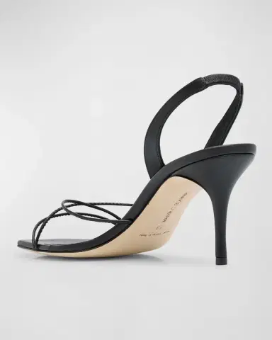 Manolo Blahnik Leather Strappy Slingback Sandals | Thumbnail 4 Manolo Blahnik Leather Strappy Slingback Sandals | Thumbnail 4