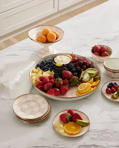 MacKenzie-Childs Rosy Check Appetizer Plates | Thumbnail 6 MacKenzie-Childs Rosy Check Appetizer Plates | Thumbnail 6