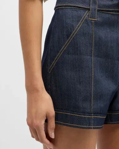 Cinq a Sept Aldi Belted Denim Shorts | Thumbnail 6 Cinq a Sept Aldi Belted Denim Shorts | Thumbnail 6