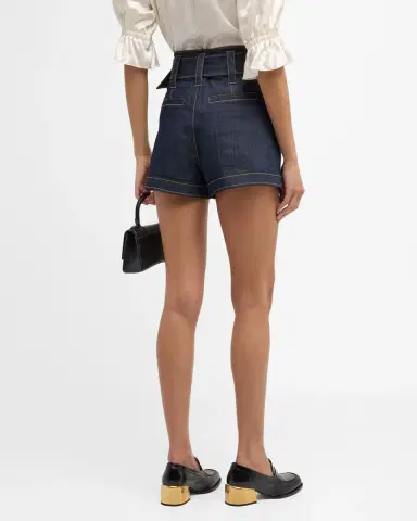 Cinq a Sept Aldi Belted Denim Shorts | Thumbnail 7 Cinq a Sept Aldi Belted Denim Shorts | Thumbnail 7