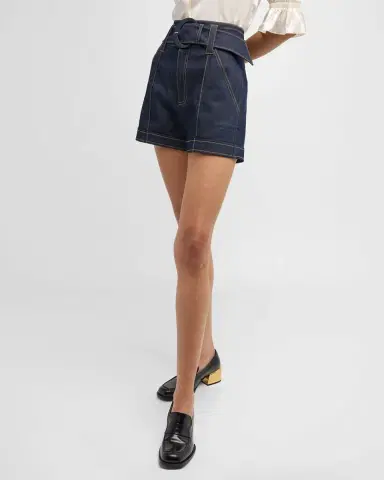Cinq a Sept Aldi Belted Denim Shorts | Thumbnail 8 Cinq a Sept Aldi Belted Denim Shorts | Thumbnail 8