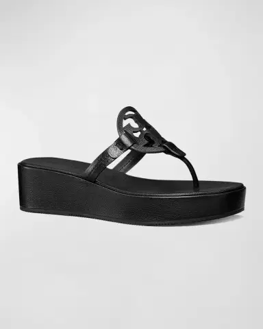 Tory Burch Miller Leather Logo Wedge Thong Sandals | Thumbnail 2 Tory Burch Miller Leather Logo Wedge Thong Sandals | Thumbnail 2