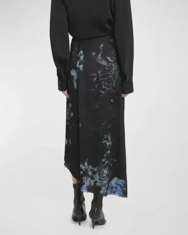 Giorgio Armani Floral Print Silk Wrap-Effect Midi Skirt | Thumbnail 6 Giorgio Armani Floral Print Silk Wrap-Effect Midi Skirt | Thumbnail 6