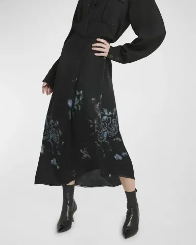 Giorgio Armani Floral Print Silk Wrap-Effect Midi Skirt | Thumbnail 7 Giorgio Armani Floral Print Silk Wrap-Effect Midi Skirt | Thumbnail 7