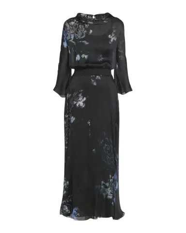 Giorgio Armani Floral Print Silk Gown with Smocked Waist | Thumbnail 1 Giorgio Armani Floral Print Silk Gown with Smocked Waist | Thumbnail 1