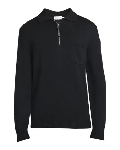 Moncler Men's Long-Sleeve Zip Polo Sweater | Thumbnail 1 Moncler Men's Long-Sleeve Zip Polo Sweater | Thumbnail 1