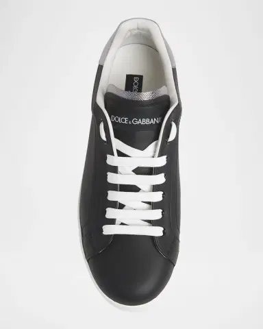 Dolce & Gabbana Men's Calfskin Portofino Low-Top Sneakers | Thumbnail 5 Dolce & Gabbana Men's Calfskin Portofino Low-Top Sneakers | Thumbnail 5