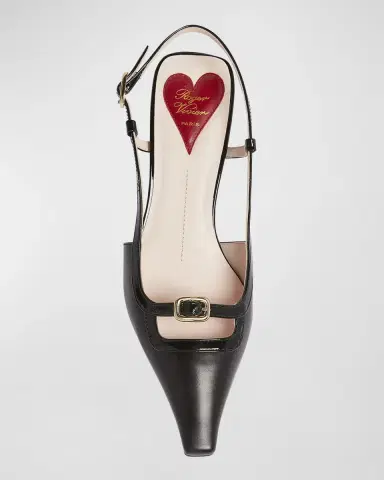 Roger Vivier Mixed Leather Mini Buckle Slingback Pumps | Thumbnail 5 Roger Vivier Mixed Leather Mini Buckle Slingback Pumps | Thumbnail 5