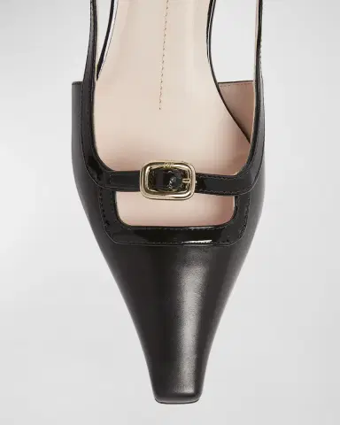 Roger Vivier Mixed Leather Mini Buckle Slingback Pumps | Thumbnail 6 Roger Vivier Mixed Leather Mini Buckle Slingback Pumps | Thumbnail 6