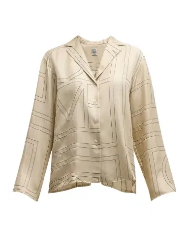 TOTEME Monogram-Embroidered Silk Pajama Top | Thumbnail 1 TOTEME Monogram-Embroidered Silk Pajama Top | Thumbnail 1