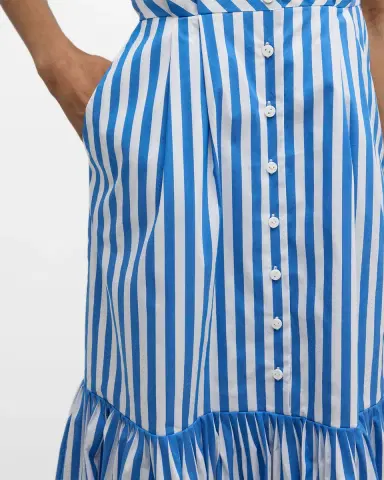 Elie Tahari The Joelle Striped Flounce Midi Dress | Thumbnail 5 Elie Tahari The Joelle Striped Flounce Midi Dress | Thumbnail 5
