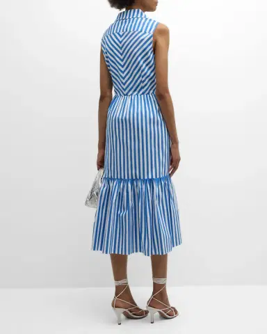 Elie Tahari The Joelle Striped Flounce Midi Dress | Thumbnail 6 Elie Tahari The Joelle Striped Flounce Midi Dress | Thumbnail 6