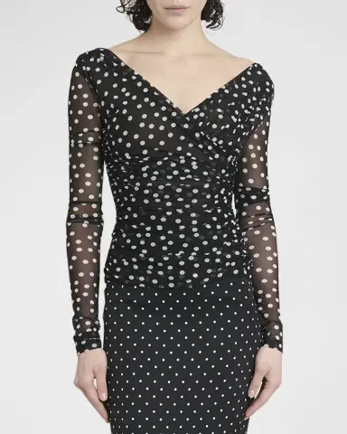 Dolce & Gabbana Polka-Dot Tulle Wrap Top | Thumbnail 4 Dolce & Gabbana Polka-Dot Tulle Wrap Top | Thumbnail 4