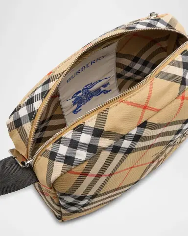 Burberry Men's Check Essential Crossbody Bag | Thumbnail 3 Burberry Men's Check Essential Crossbody Bag | Thumbnail 3