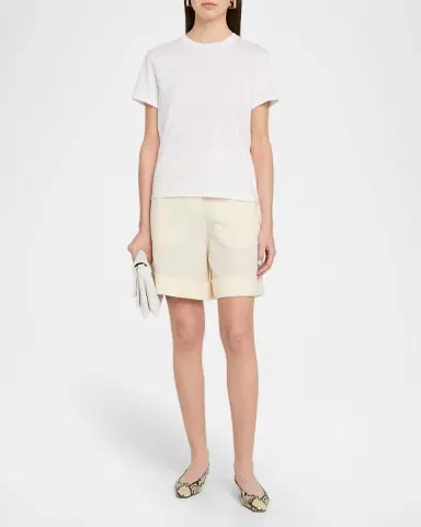 Vince Short-Sleeve Pima Cotton Crewneck T-Shirt | Thumbnail 2 Vince Short-Sleeve Pima Cotton Crewneck T-Shirt | Thumbnail 2