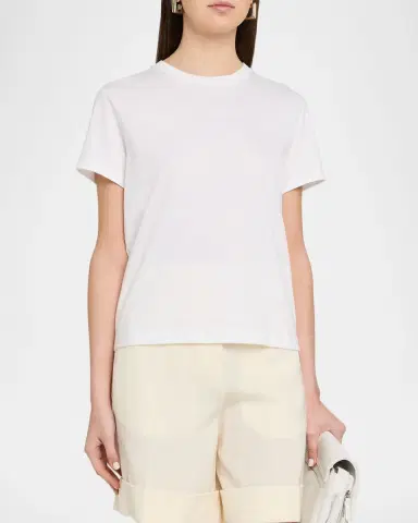 Vince Short-Sleeve Pima Cotton Crewneck T-Shirt | Thumbnail 4 Vince Short-Sleeve Pima Cotton Crewneck T-Shirt | Thumbnail 4