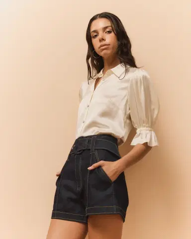 Cinq à Sept Fiona Silk Satin Short-Sleeve Top | Thumbnail 5 Cinq à Sept Fiona Silk Satin Short-Sleeve Top | Thumbnail 5