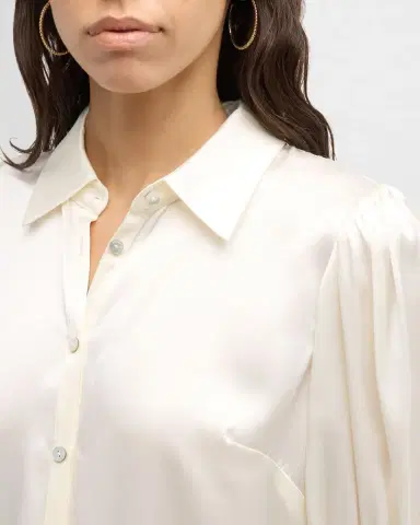 Cinq à Sept Fiona Silk Satin Short-Sleeve Top | Thumbnail 6 Cinq à Sept Fiona Silk Satin Short-Sleeve Top | Thumbnail 6