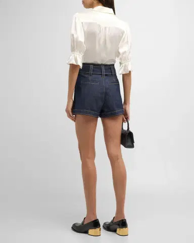 Cinq à Sept Fiona Silk Satin Short-Sleeve Top | Thumbnail 7 Cinq à Sept Fiona Silk Satin Short-Sleeve Top | Thumbnail 7