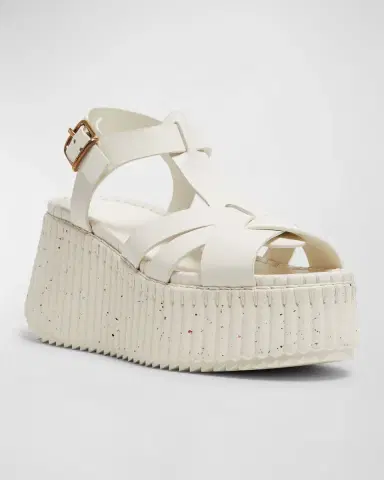 Chloé Nama Leather T-Strap Platform Sandals | Thumbnail 2 Chloé Nama Leather T-Strap Platform Sandals | Thumbnail 2