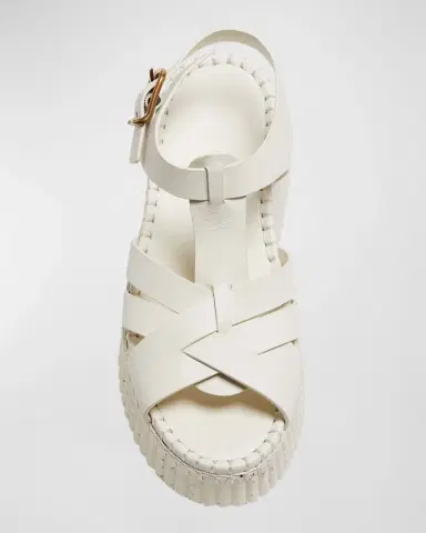 Chloé Nama Leather T-Strap Platform Sandals | Thumbnail 4 Chloé Nama Leather T-Strap Platform Sandals | Thumbnail 4