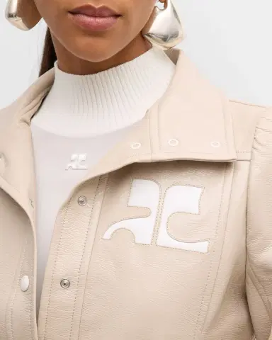 Courrèges Textured Vinyl Crop Jacket | Thumbnail 5 Courrèges Textured Vinyl Crop Jacket | Thumbnail 5