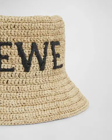 Loewe Logo Woven Raffia Bucket Hat | Thumbnail 2 Loewe Logo Woven Raffia Bucket Hat | Thumbnail 2