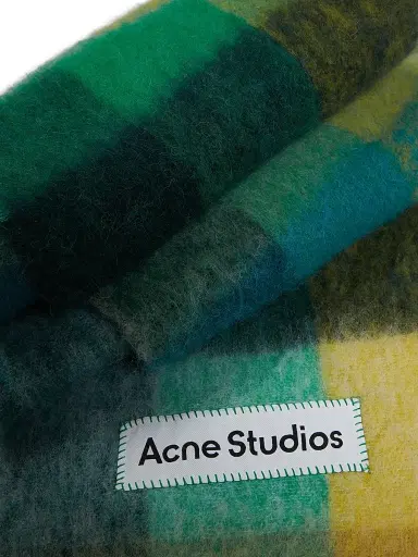 Acne Studios Men's Main Vally Checkered Fringe Scarf | Thumbnail 3 Acne Studios Men's Main Vally Checkered Fringe Scarf | Thumbnail 3