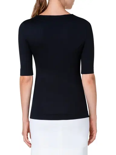 Akris punto Women's Elements Jersey Square Neck Top - Black - Size 16 | Thumbnail 5 Akris punto Women's Elements Jersey Square Neck Top - Black - Size 16 | Thumbnail 5