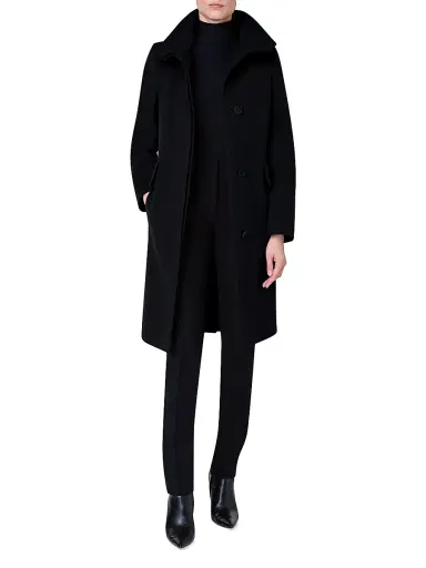 Akris punto Women's Long Wool-Blend Coat - Black - Size 14 | Thumbnail 2 Akris punto Women's Long Wool-Blend Coat - Black - Size 14 | Thumbnail 2