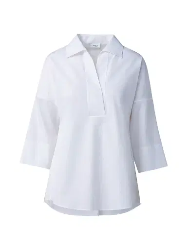Akris punto Women's Elements Cotton Kimono Blouse - White - Size 16 | Thumbnail 1 Akris punto Women's Elements Cotton Kimono Blouse - White - Size 16 | Thumbnail 1