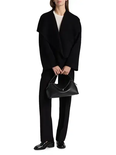 Toteme Women's Signature Wool Double-Face Jacket - Black | Thumbnail 2 Toteme Women's Signature Wool Double-Face Jacket - Black | Thumbnail 2