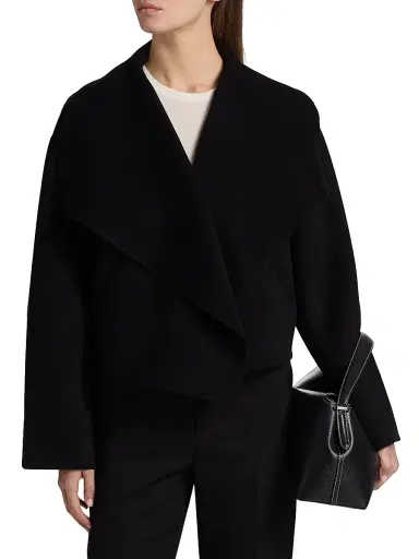 Toteme Women's Signature Wool Double-Face Jacket - Black | Thumbnail 3 Toteme Women's Signature Wool Double-Face Jacket - Black | Thumbnail 3