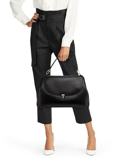 Toteme Women's T-Lock Leather Satchel - Black | Thumbnail 3 Toteme Women's T-Lock Leather Satchel - Black | Thumbnail 3