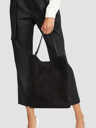 TOTEME Women's Suede Belted Tote Bag - Espresso | Thumbnail 2 TOTEME Women's Suede Belted Tote Bag - Espresso | Thumbnail 2