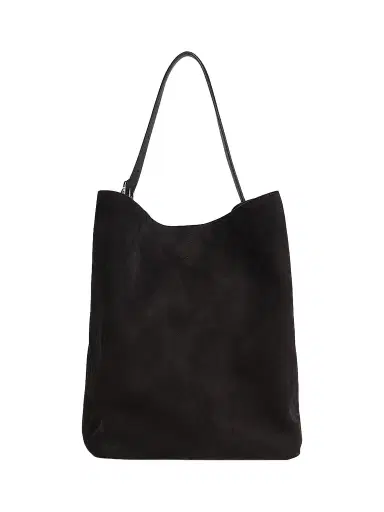 TOTEME Women's Suede Belted Tote Bag - Espresso | Thumbnail 1 TOTEME Women's Suede Belted Tote Bag - Espresso | Thumbnail 1