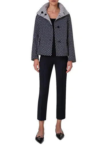 Akris punto Women's Polka Dot Cropped Jacket - Black Cream - Size 18 | Thumbnail 2 Akris punto Women's Polka Dot Cropped Jacket - Black Cream - Size 18 | Thumbnail 2