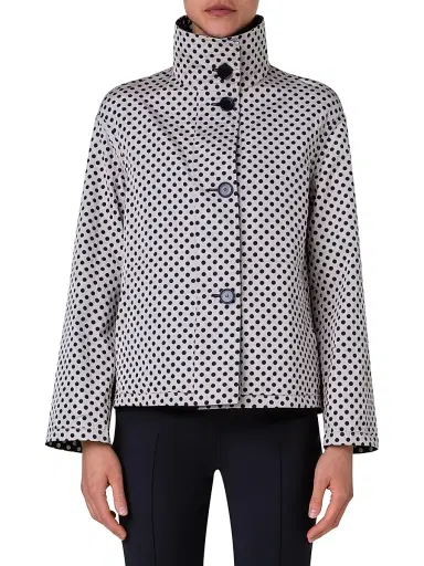 Akris punto Women's Polka Dot Cropped Jacket - Black Cream - Size 18 | Thumbnail 6 Akris punto Women's Polka Dot Cropped Jacket - Black Cream - Size 18 | Thumbnail 6