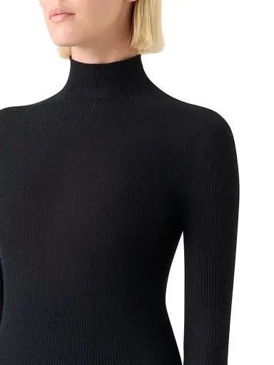 Akris Women's Rib-Knit Cashmere-Silk Turtleneck - Black - Size 10 | Thumbnail 6 Akris Women's Rib-Knit Cashmere-Silk Turtleneck - Black - Size 10 | Thumbnail 6