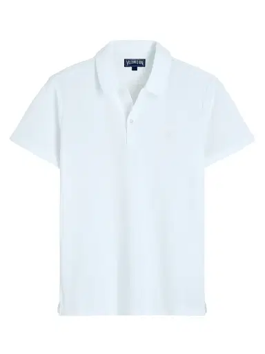 Vilebrequin Men's Organic Cotton Terry Polo Shirt - Blanc | Thumbnail 1 Vilebrequin Men's Organic Cotton Terry Polo Shirt - Blanc | Thumbnail 1