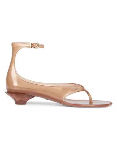 Chloé Women's Chloa 25MM Jelly Thong Sandals - Sunny Brown | Thumbnail 1 Chloé Women's Chloa 25MM Jelly Thong Sandals - Sunny Brown | Thumbnail 1