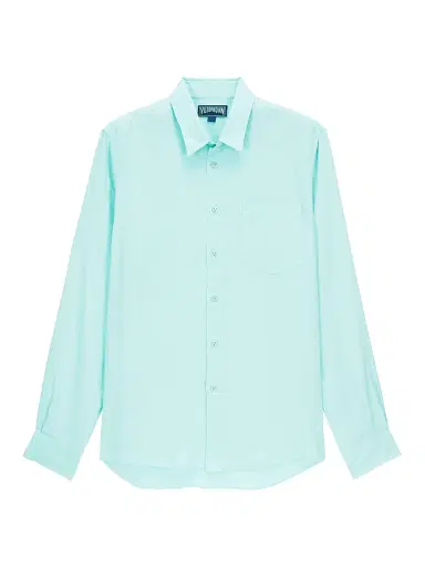 Vilebrequin Men's Caroubis Linen Button-Front Shirt - Lagon | Thumbnail 1 Vilebrequin Men's Caroubis Linen Button-Front Shirt - Lagon | Thumbnail 1