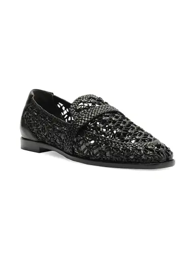 Alexandre Birman Women's Jane Tresse Woven Leather Loafers - Black | Thumbnail 2 Alexandre Birman Women's Jane Tresse Woven Leather Loafers - Black | Thumbnail 2
