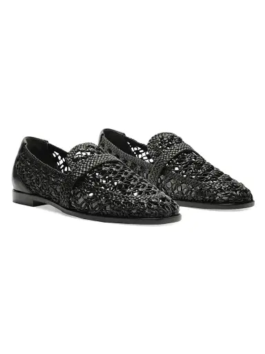 Alexandre Birman Women's Jane Tresse Woven Leather Loafers - Black | Thumbnail 3 Alexandre Birman Women's Jane Tresse Woven Leather Loafers - Black | Thumbnail 3