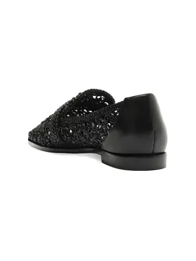 Alexandre Birman Women's Jane Tresse Woven Leather Loafers - Black | Thumbnail 4 Alexandre Birman Women's Jane Tresse Woven Leather Loafers - Black | Thumbnail 4