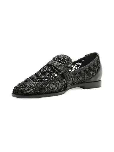 Alexandre Birman Women's Jane Tresse Woven Leather Loafers - Black | Thumbnail 6 Alexandre Birman Women's Jane Tresse Woven Leather Loafers - Black | Thumbnail 6