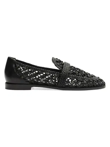 Alexandre Birman Women's Jane Tresse Woven Leather Loafers - Black | Thumbnail 1 Alexandre Birman Women's Jane Tresse Woven Leather Loafers - Black | Thumbnail 1